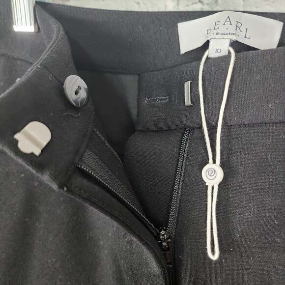 Pearl by lela rose ponte stephanie pants Sz 10 black stretch zip up A22C - Picture 3 of 4